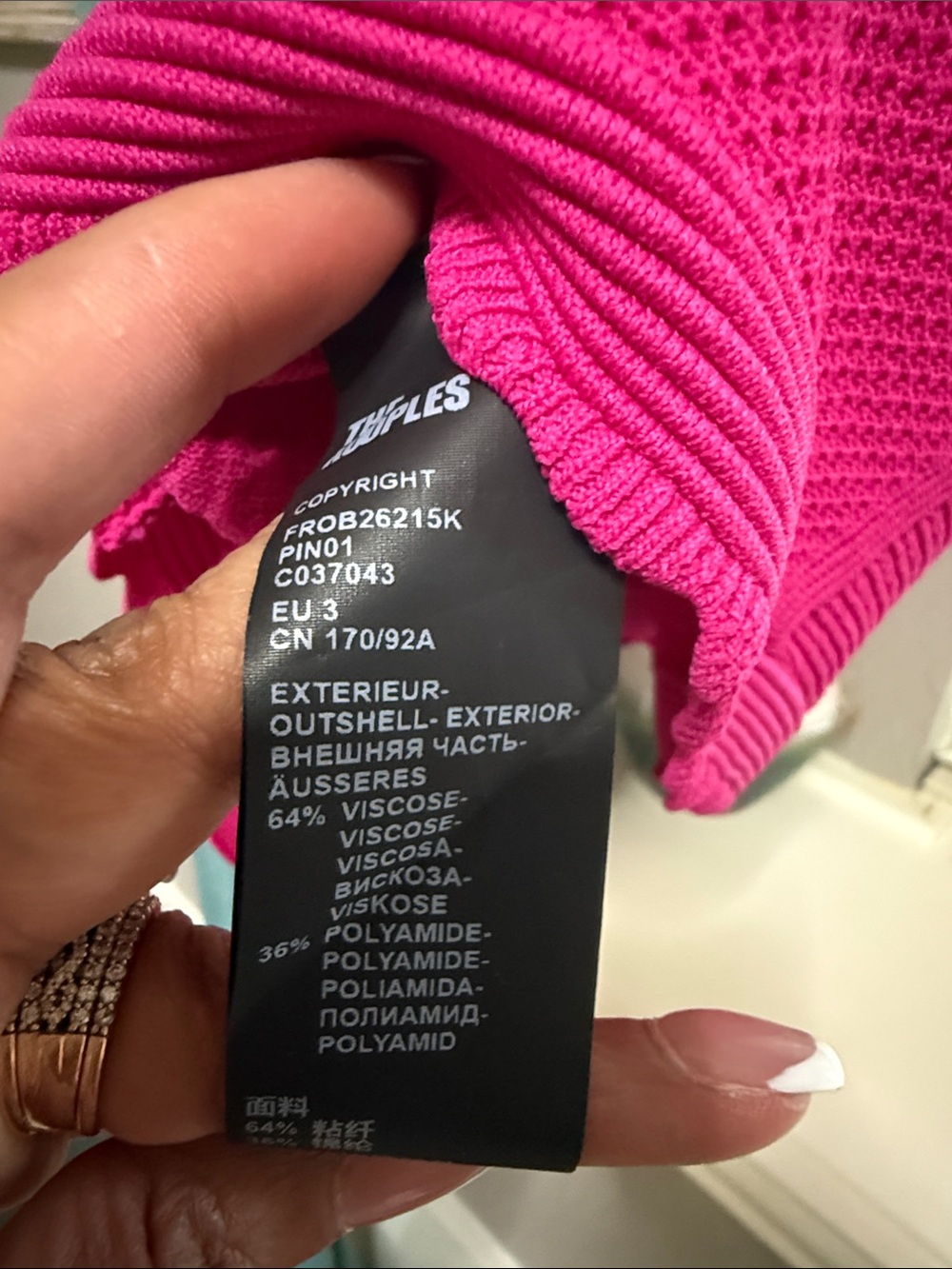 The Kooples Hot Pink Scallop-Trim Sleeveless Fit-and-Flare Dress - Picture 3 of 6